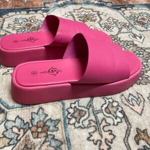 Sole Mates Pink Platform Slide Sandals Size 8